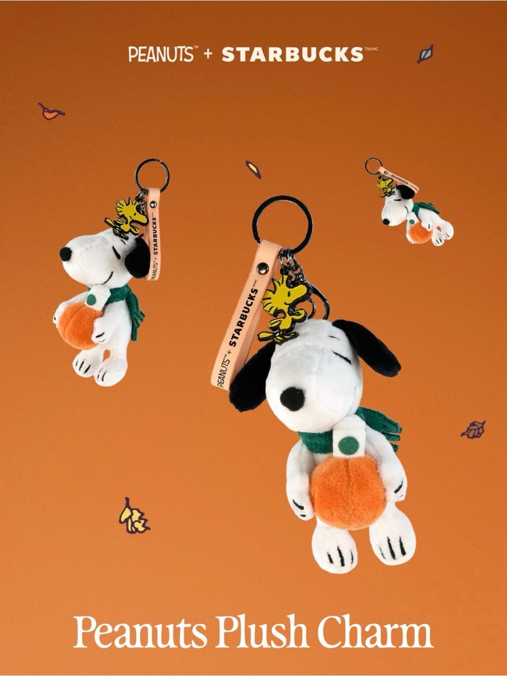 Starbucks Peanuts Snoopy Plush Keychain Bag Charm